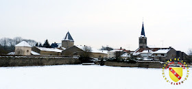 Fléville-les-Nancy - Château et village enneigés