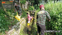 Dengan Sikap Santunnya, Satgas Sektor 22 Sub 13 Pererat Kolaborasi Pada Pembersihan Anak Sungai Citepus