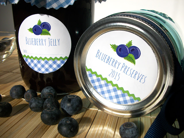  Gingham Blueberry canning labels