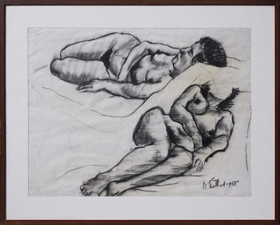 Dolores Puthod - studio di nudo femminile - disegno a carboncino - arte - annunci