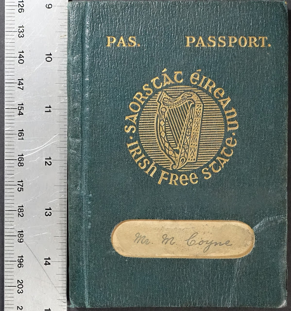 Figure 1: The Saorstát Éireann (Irish Free State) passport of Martin J. Coyne, Sr., issued in 1925. 