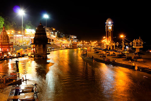 View of Har Ki Pauri at night, Haridwar