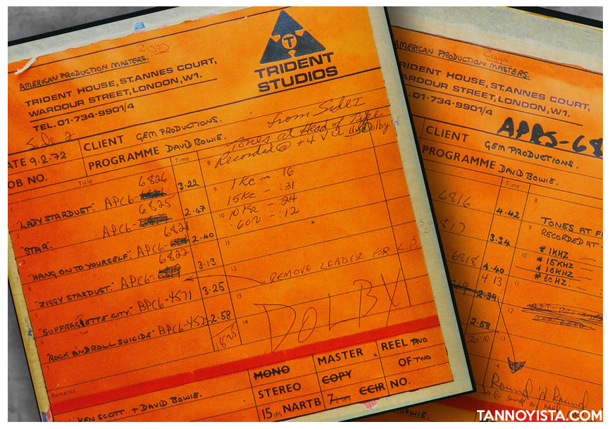 David Bowie Trident Studios Master Reel Tape