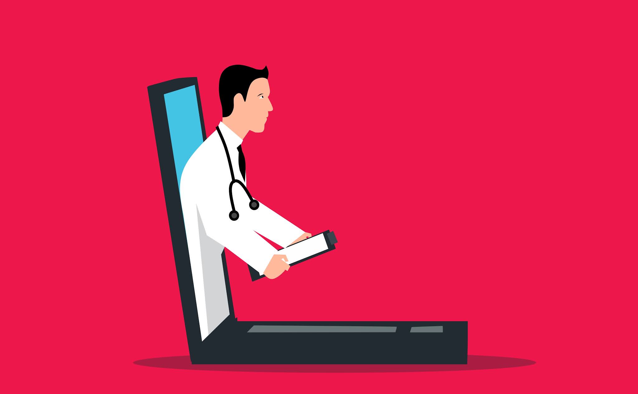 Illustration of online medical help
