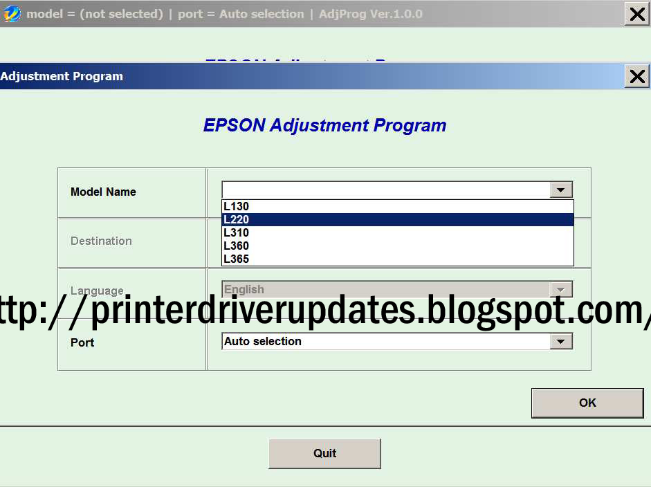 Download Software Resetter Printer Epson L130, L220, L310 ...