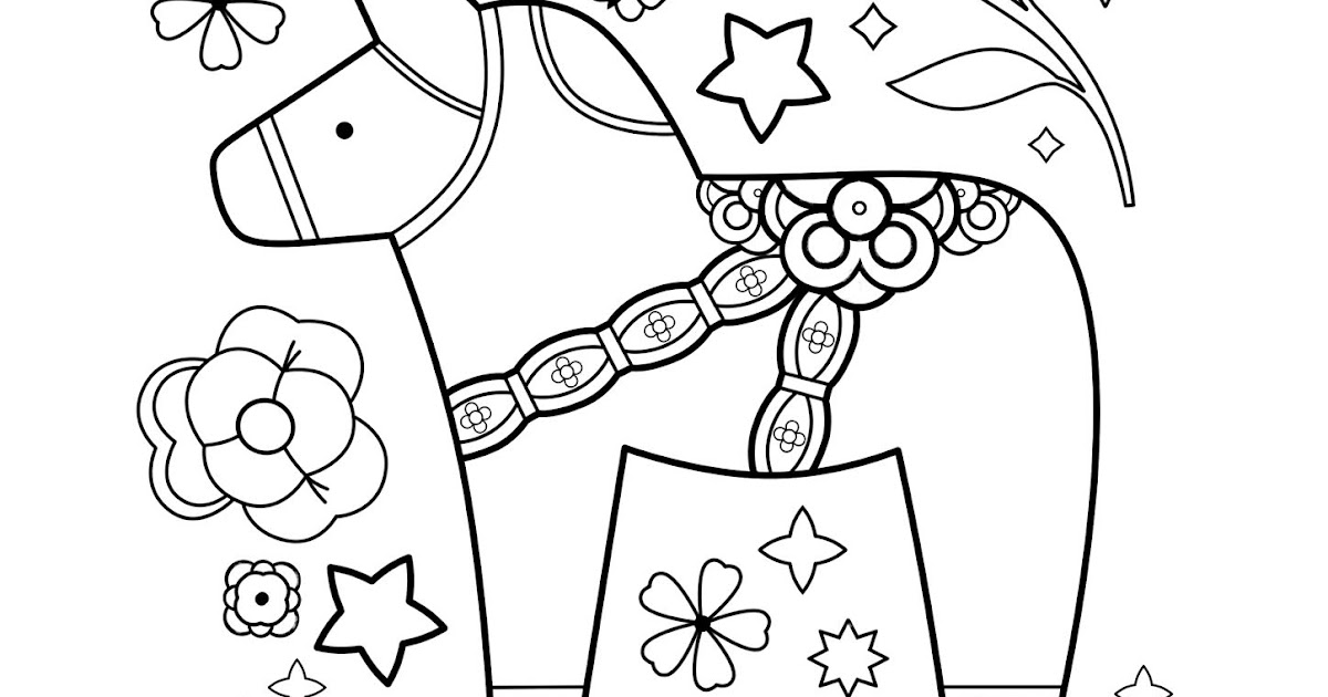 Swedish Dala Horse Coloring Page Coloring Pages