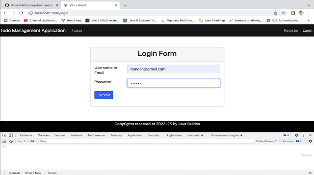 React JS + Spring Boot Login and Registration Example