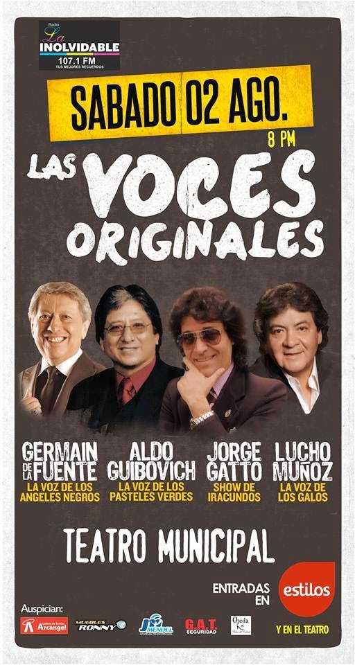 ... Conciertos en Arequipa: Las Voces Originales en Arequipa - 02 de