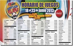 Itinerario Soccer Blast 2013
