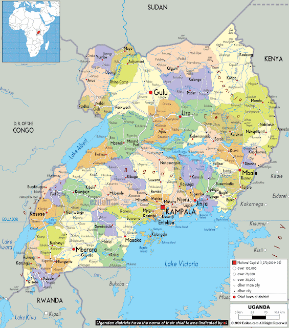 Mapas Geográficos  de Uganda