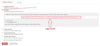 #Gambar 4 Cara Verifikasi Blog Ke Google Webmaster