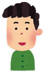 嬉しい表情の男性のイラスト（2段階）