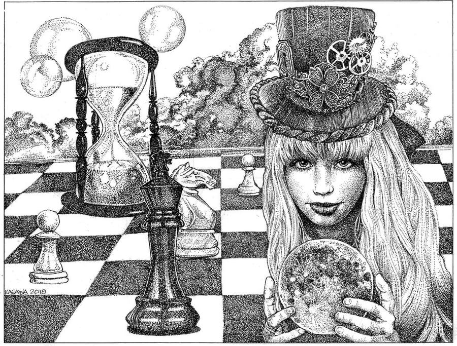 09-Dreams-a-surrealism-study-Ink-Portraits-LKBurke29-www-designstack-co