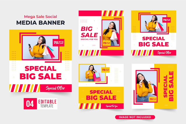 Sale discount template collection vector free download
