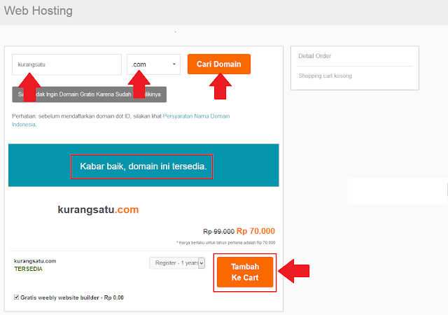 Cara Membeli Sewa Domain dan Hosting di Niagahoster