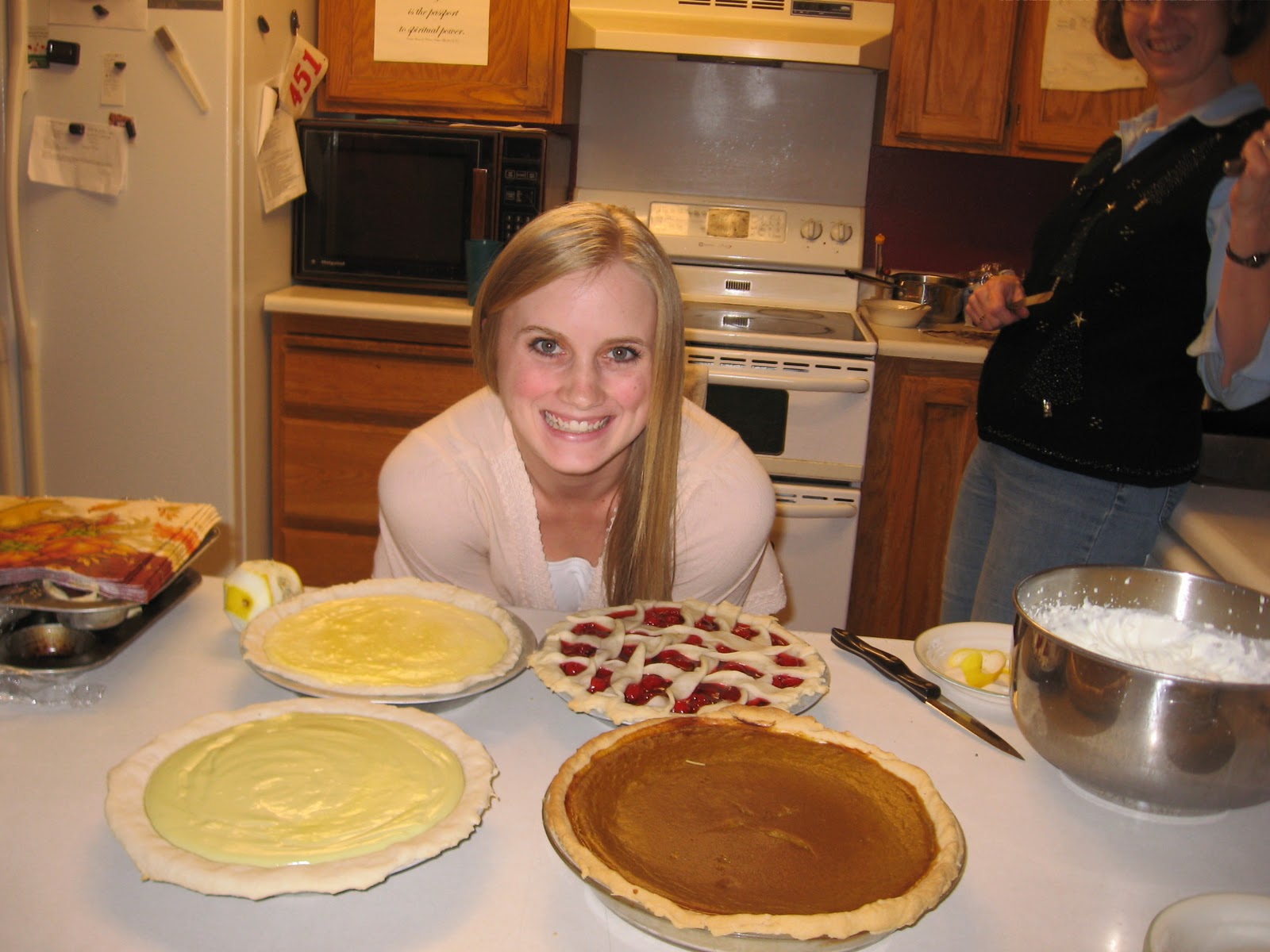 Sarah, look we made all these pies! aren't you proud?
