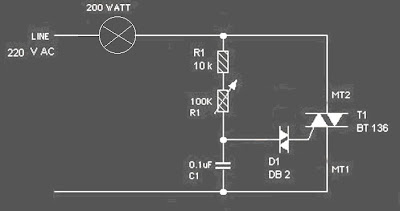 circuit of lamp dimmer regulator