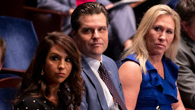 Republican Reps. Lauren Boebert, Matt Gaetz and Marjorie Taylor-Greene. Photo: Michael Reynolds-Pool/Getty Images