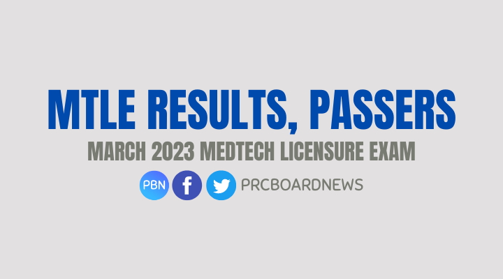 LIST OF PASSERS: March 2023 Medtech board exam MTLE result