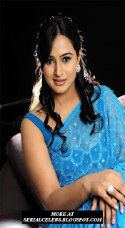 Anupama Aunty in Blue Sraee