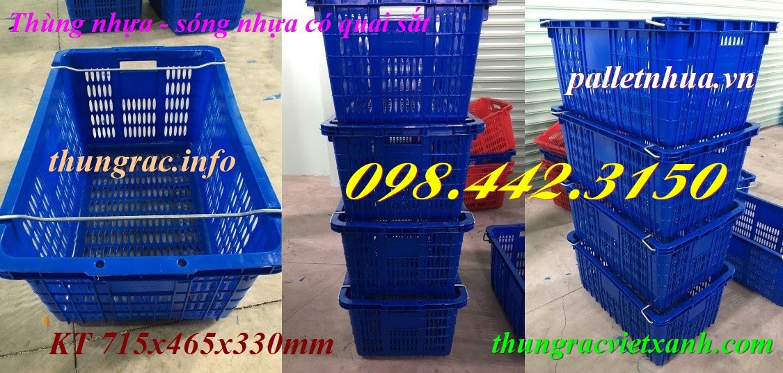 Thùng nhựa có quai sắt