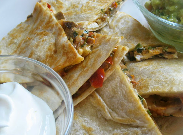 Mushroom and Goat Cheese Quesadillas with Sun-dried Tomatoes