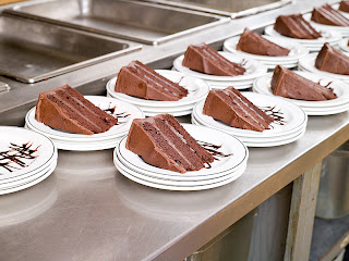 slices of chocolate cake