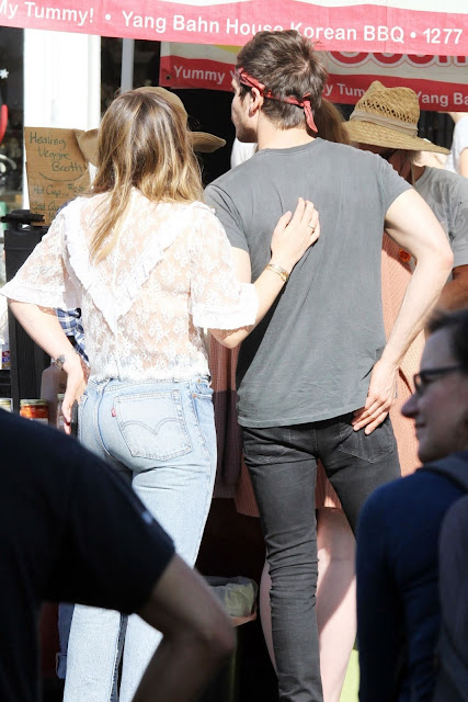 Hilary Duff with her Boy Friend Matthew Koma at Farmers Market in LA