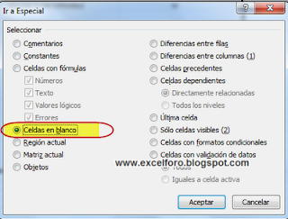 Eliminar filas en blanco en hojas de Excel.