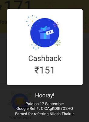 Google PAY cashback