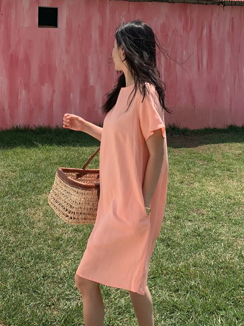 Short Sleeve Solid Tone Dress