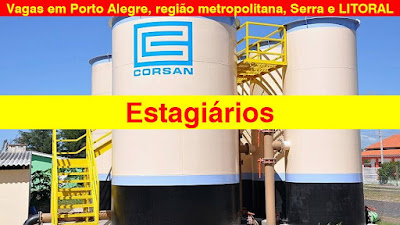 Corsan abre vagas para Estágio em Porto Alegre, região metropolitana, serra e litoral