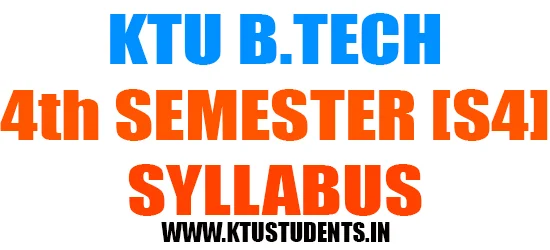 ktu s4 semester fourth syllabus