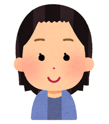 おでこを出した髪型の女の子のイラスト
