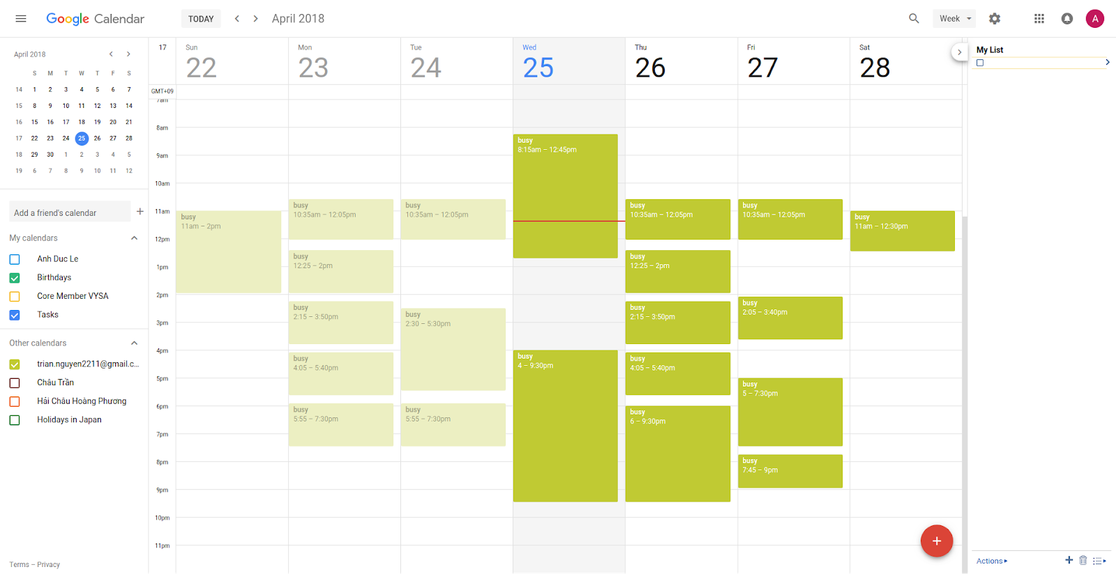 Google Calendar Preview