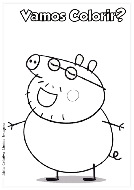 Peppa Pig Pai desenho para colorir