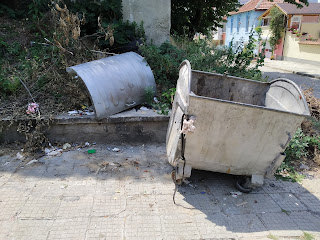 Battered, Wheelie Bin, Yambol,