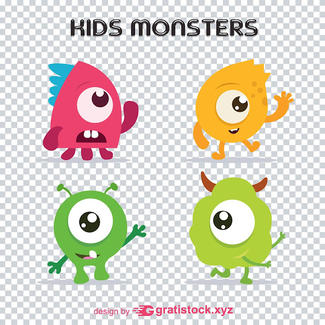 Free Download Vecktors PNG Of Kids Monsters Collection