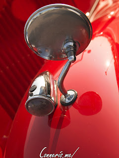 Red MG TD Midget Hood mirror