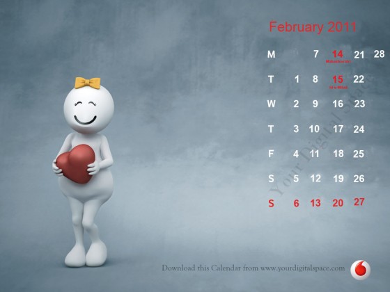 The Zoozoo 2011 Calendar consists of wallpapers for your desktop for every