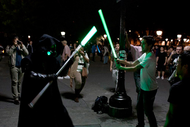 Biggest Lightsaber Fight in the New York Park