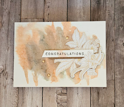 Lovely and Sweet stampin up watercolour wash and pattern paper congratulations card