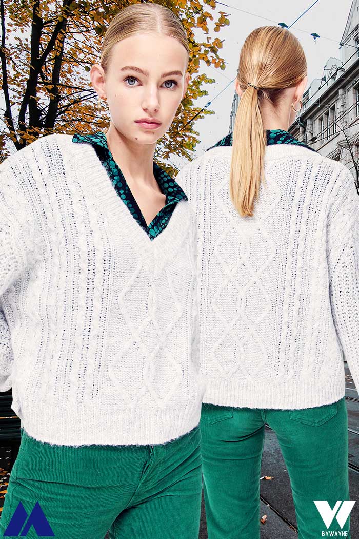 sweater escote v tejido mujer moda invierno 2022