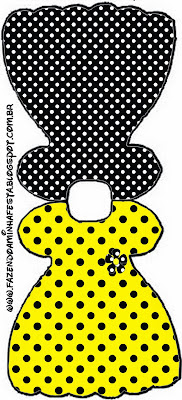 Yellow with Black Polka Dots Dress Invitation.