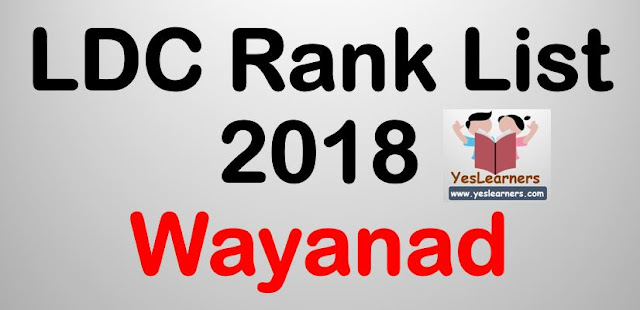 LDC Rank List 2018 - Wayanad