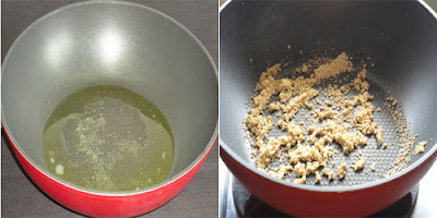 heat ghee in a kadai and fry poppy seeds