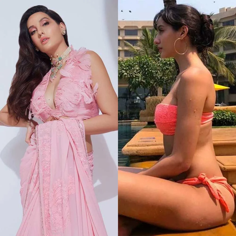 Nora Fatehi saree vs bikini hot actress
