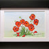 "Poppies Times Eight" by Karla Nolan, original framed and matted
watercolor and ink painting