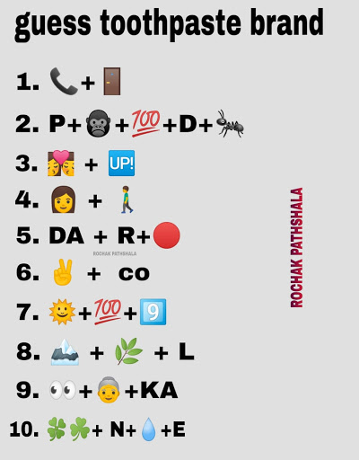 whatsapp emoticons riddle guess the toothpaste brands