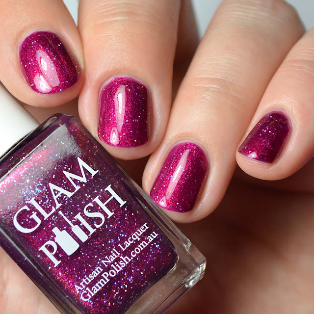 plum holographic nail polish